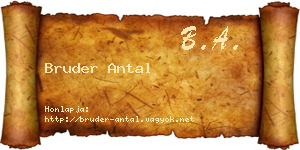 Bruder Antal névjegykártya